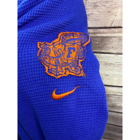 Vintage Nike Team Florida Gators Womens Size XL V-Neck Thermal Hoodie Blue - Picture 10 of 12